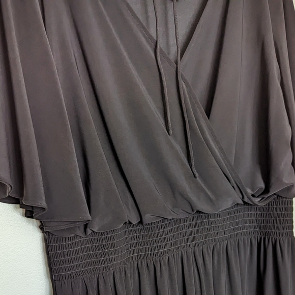 NWT Adrianna Papell Romper Black Wide Flutter Sleeve Elastic Belt Detail Size 14 - Picture 6 of 12